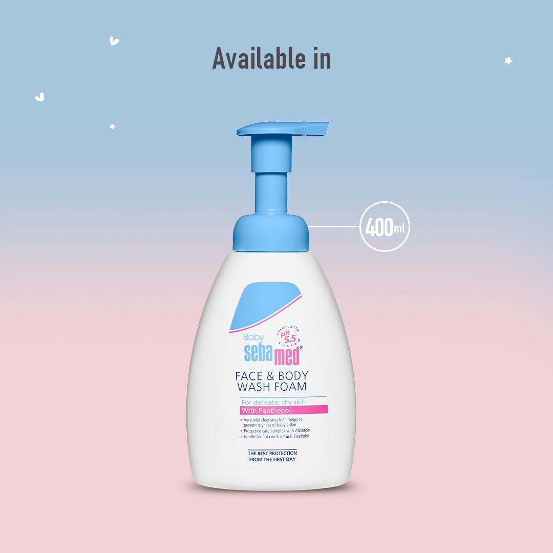 Sebamed Baby Face & Body Wash Foam|Ph 5.5|Ideal for face & body cleansing|