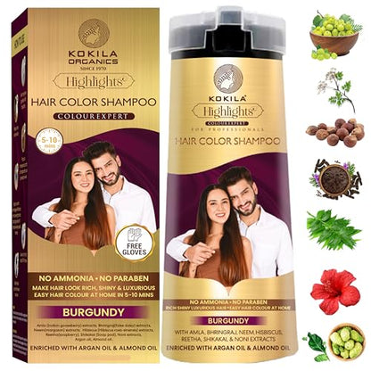 Kokila Shampoo For Men & Women, No Ammonia, No Paraben - 200 ml - Natural Black