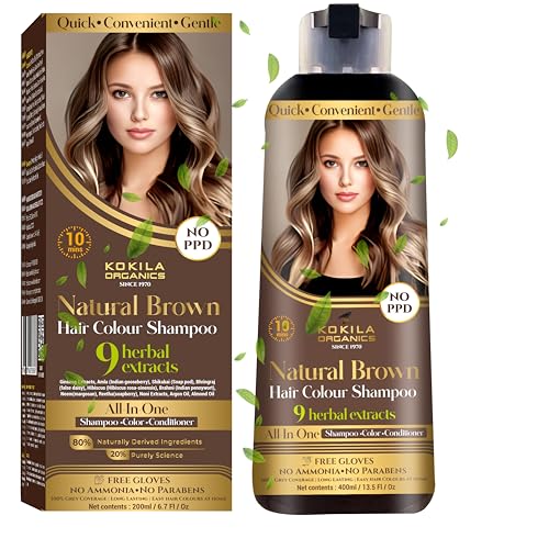 Kokila Organics Hair Color Shampoo With Natural Extracts - Dark Brown - 400 gm - Dark Brown