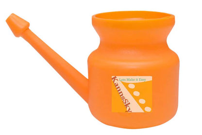Kannssky Plastic Jala Neti Pot for Nasal Wash - 500 ml - Orange