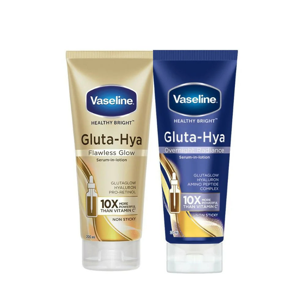 Vaseline Gluta-Hya Flawless Glow & Overnight Radiance Serum-In-Lotion Combo