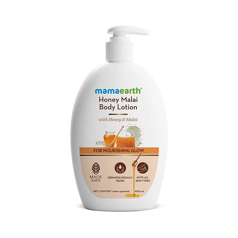 Mamaearth Honey Malai Body Lotion with Honey & Malai for Nourishing Glow