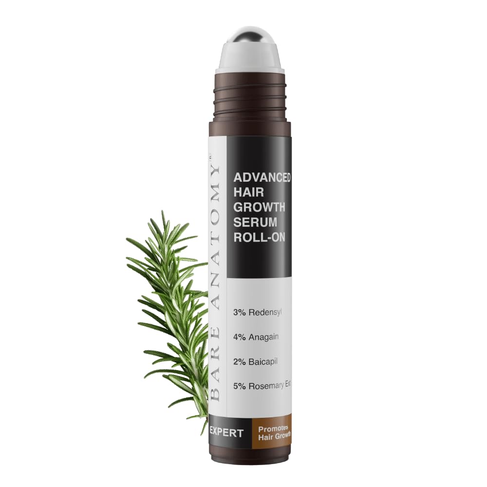 Bare Anatomy Advanced Hair Growth Serum Roll-On with Redensyl, Rosemary & Rice Water