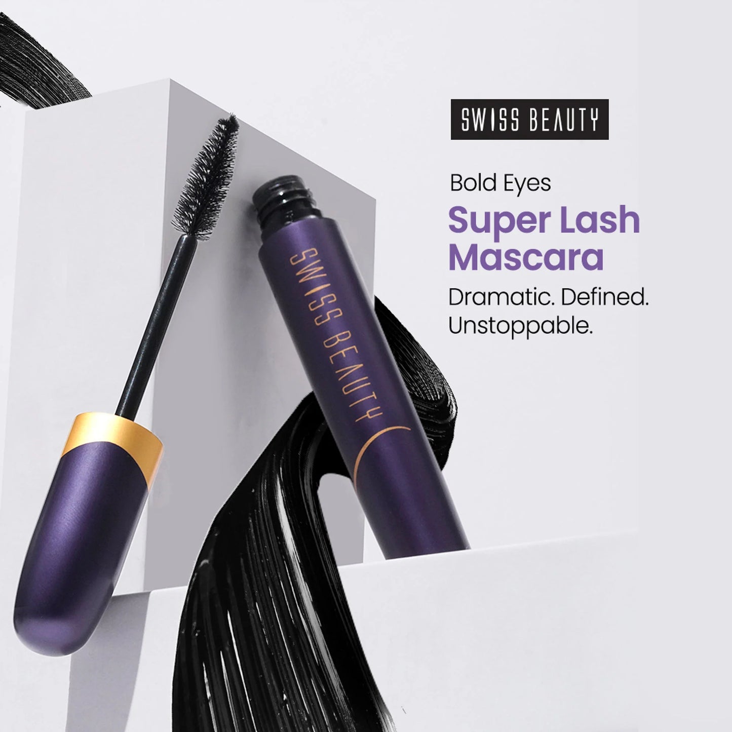 Swiss Beauty Bold Eyes Super Lash Mascara Waterproof - Black - 7.5 ml