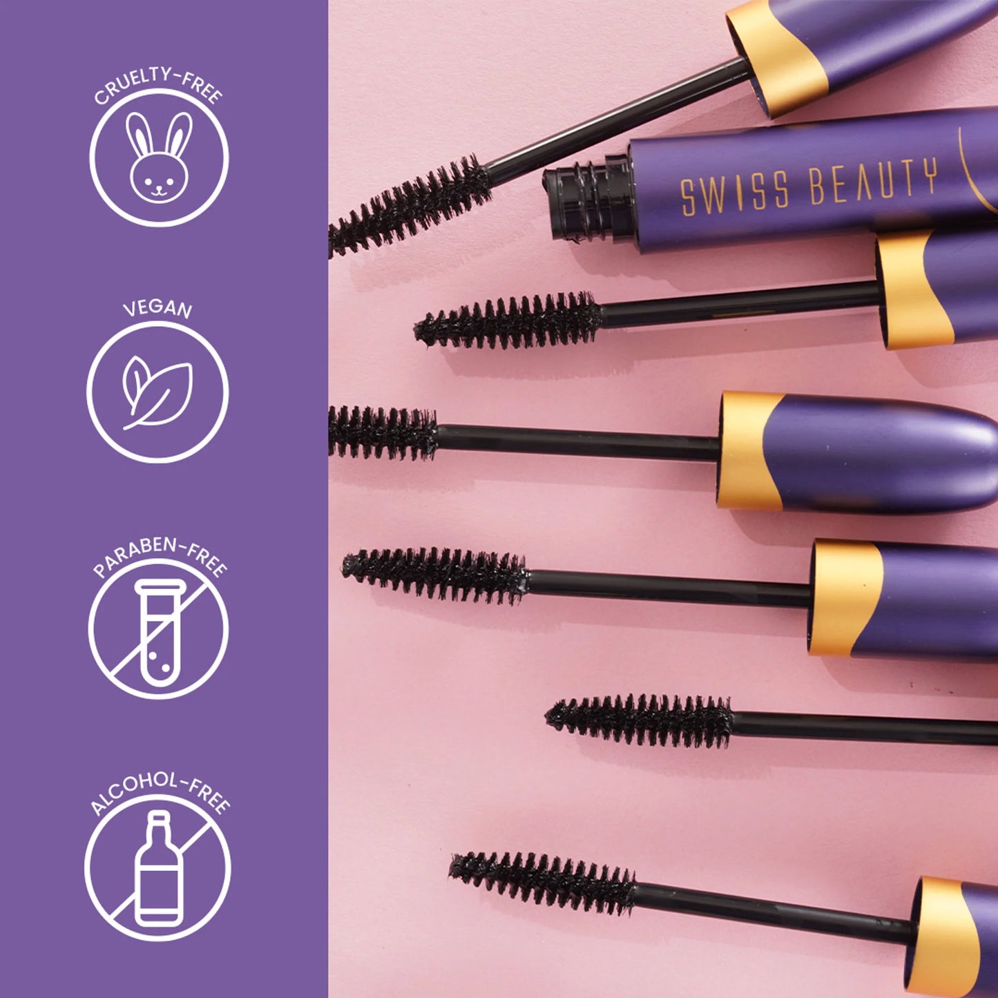 Swiss Beauty Bold Eyes Super Lash Mascara Waterproof - Black - 7.5 ml