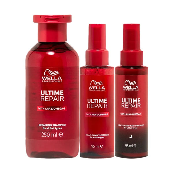 Wella Professionals Ultime Repair Shampoo, Night & Day Hair Serum Combo - combo