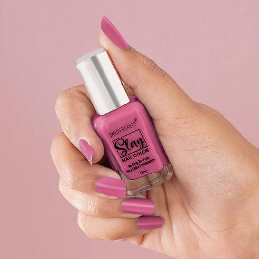 Swiss Beauty Slay Nail Color Ultra Shine Formulation - 13 Perfect Pink - 13 ml