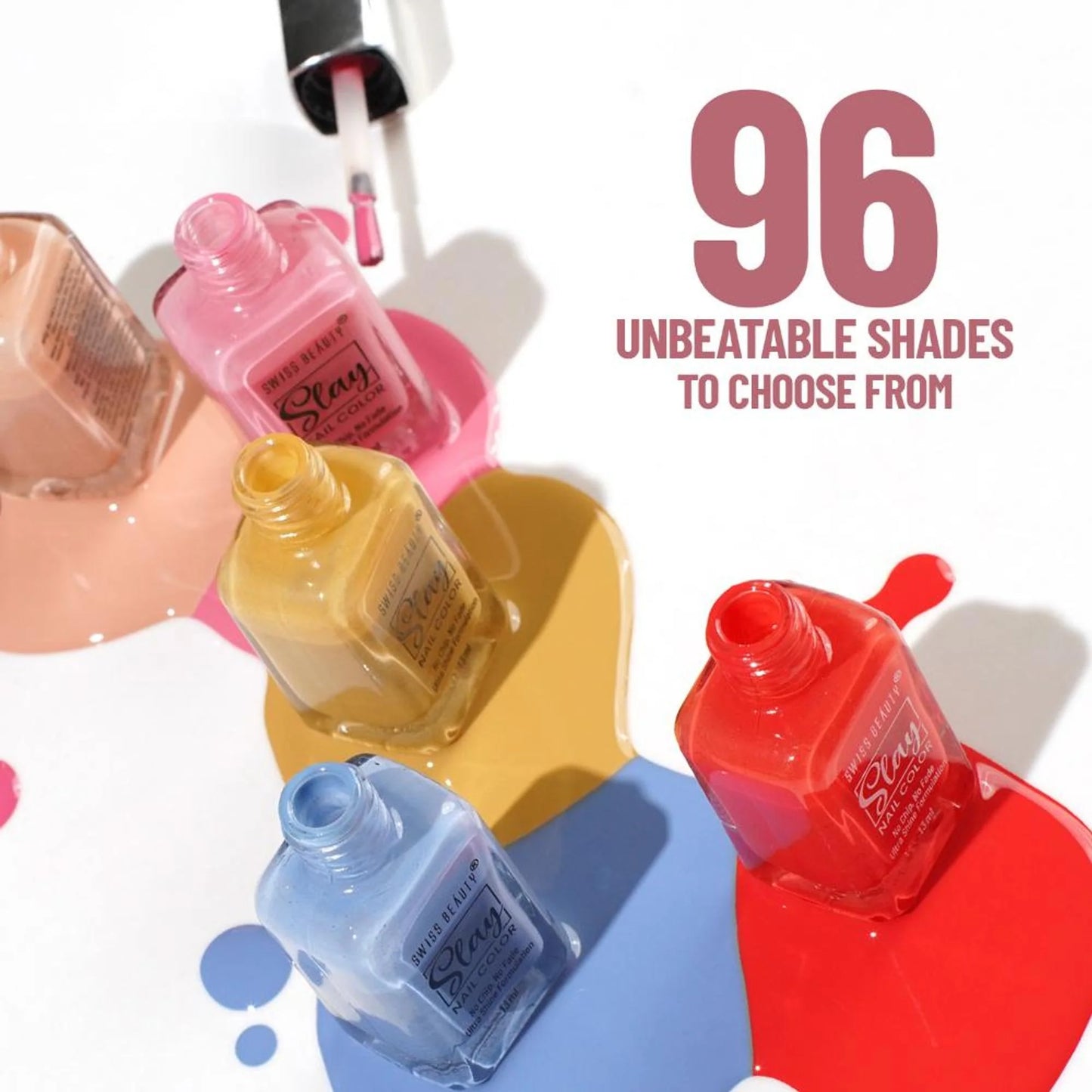 Swiss Beauty Slay Nail Color Ultra Shine Formulation - 13 Perfect Pink - 13 ml