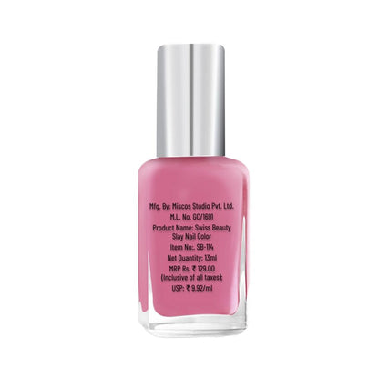 Swiss Beauty Slay Nail Color Ultra Shine Formulation - 13 Perfect Pink - 13 ml