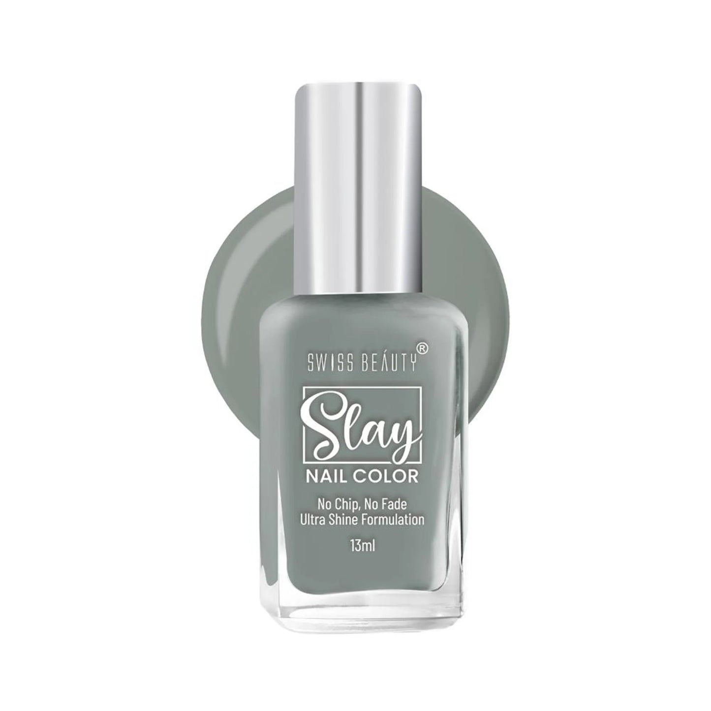 Swiss Beauty Slay Nail Color Ultra Shine Formulation - 26 Grey Stone - 13 ml