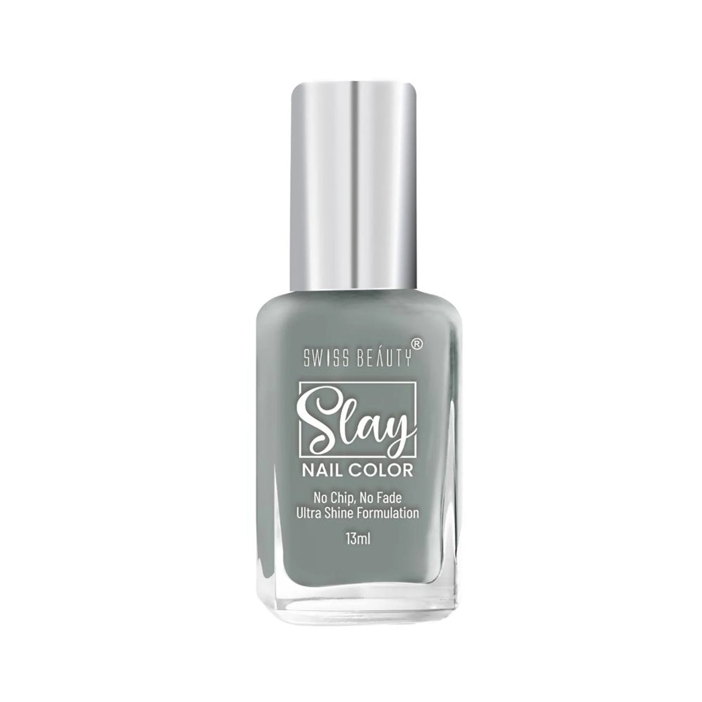 Swiss Beauty Slay Nail Color Ultra Shine Formulation - 26 Grey Stone - 13 ml