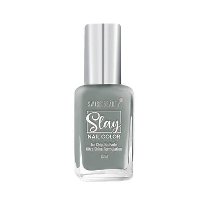 Swiss Beauty Slay Nail Color Ultra Shine Formulation - 26 Grey Stone - 13 ml