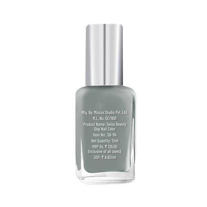 Swiss Beauty Slay Nail Color Ultra Shine Formulation - 26 Grey Stone - 13 ml