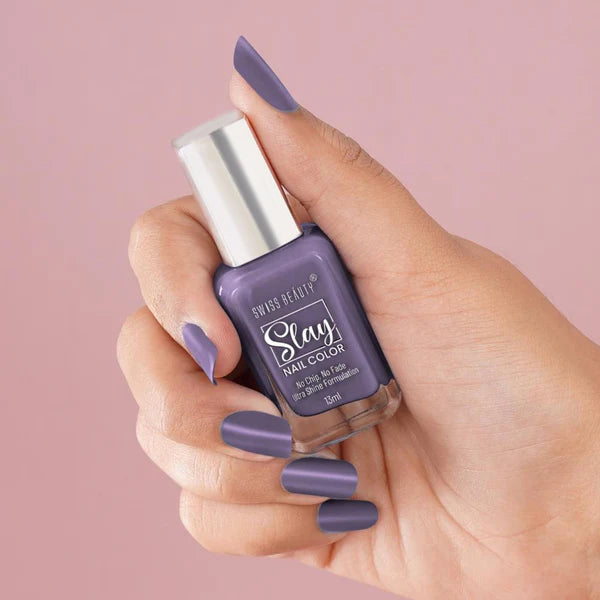 Swiss Beauty Slay Nail Color Ultra Shine Formulation - 40 Grape - 13 ml