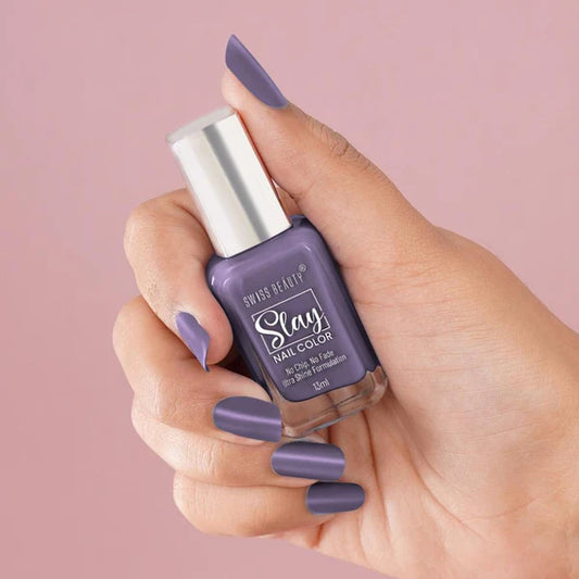 Swiss Beauty Slay Nail Color Ultra Shine Formulation - 40 Grape - 13 ml