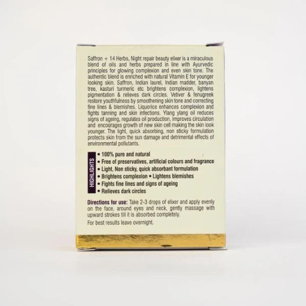 Saffron+14 herbs, Night repair beauty elixir-15ml