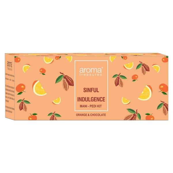 Aroma Treasures Orange & Chocolate Sinful Indulgence Mani-Pedi Kit - 77 gm + 10 ml
