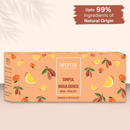 Aroma Treasures Orange & Chocolate Sinful Indulgence Mani-Pedi Kit - 77 gm + 10 ml