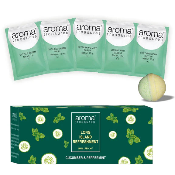 Aroma Treasures Long Island Refreshment Mani-Pedi Kit - 77 gm + 10 ml