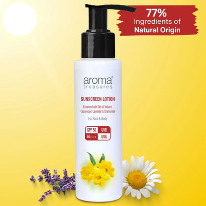 Aroma Treasures Sunscreen Lotion Spf 50 Pa+++ Uvb Uva - 100 ml
