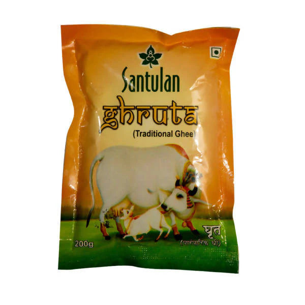 Santulan Ayurveda Ghruta Traditional Ghee | Pure organic Cow Ghee | Ghee from Vedic Bilona Method -200 ml