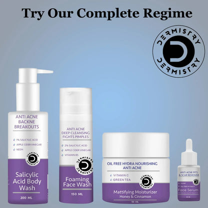 Dermistry Mattifying Moisturizer & Anti Acne Foaming Face Wash - combo