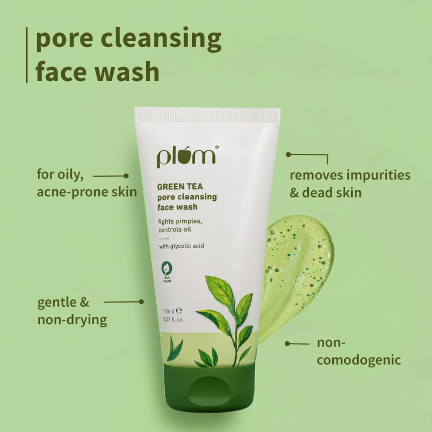 Plum Green Tea Face Wash, Serum And Moisturizer Trio With SPF 50 PA+++ For Acne Prone & Oily Skin - combo