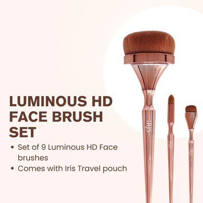 IRIS COSMETICS Luminous Face Brush Set - 9 pcs