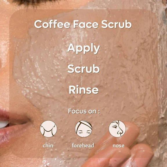 mCaffeine Naked & Raw Coffee Face Scrub with Walnut for Fresh Glow - 100 gm