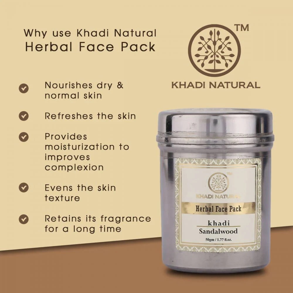 Khadi Natural Sandalwood Herbal Face Pack - 50 gm - Pack of 2