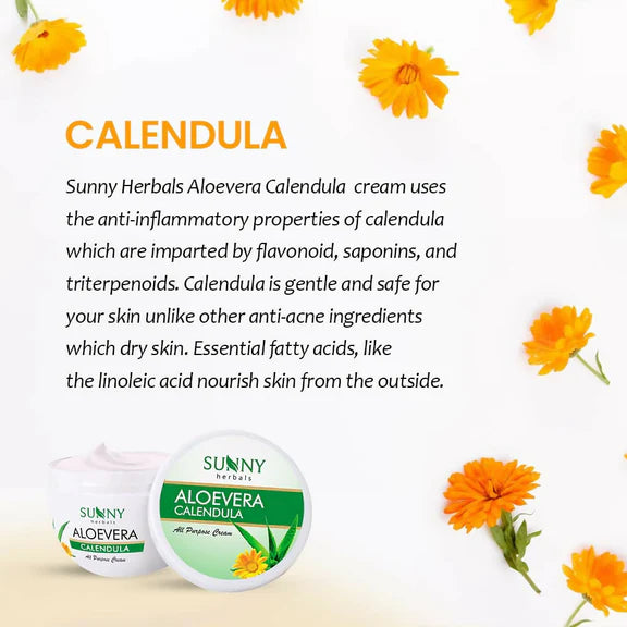 Sunny Herbals Aloevera Calendula All Purpose Cream - 125 gm - Pack of 2