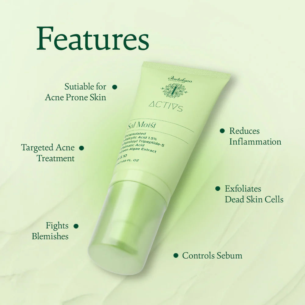 Indulgeo Essentials Sal Moist - Encapsulated Salicylic Acid Acne Healing Face Moisturiser 1.5% - 50 ml