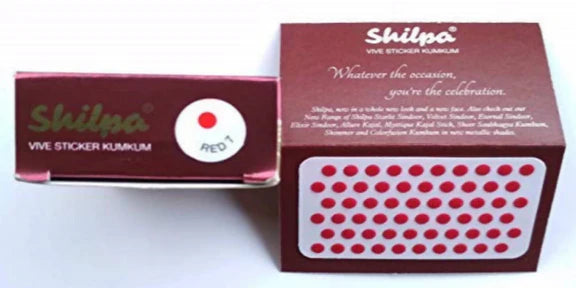 Shilpa Vive Sticker Kumkum Size 7 red Shilpa Vive Sticker Kumkum Size 7  Shilpa Vive Sticker Kumkum Size 7 - Pack of 15