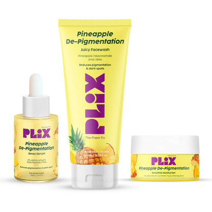 PLIX The Plant 2% Alpha Arbutin Depigmentation Combo For Dark Spot Removal With Cleanser, Face Serum & Cream -combo