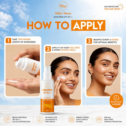 Milky Moon Sunscreen For Oily Skin Spf 50 Pa+++ Lightweight & Non-Greasy - 50 ml