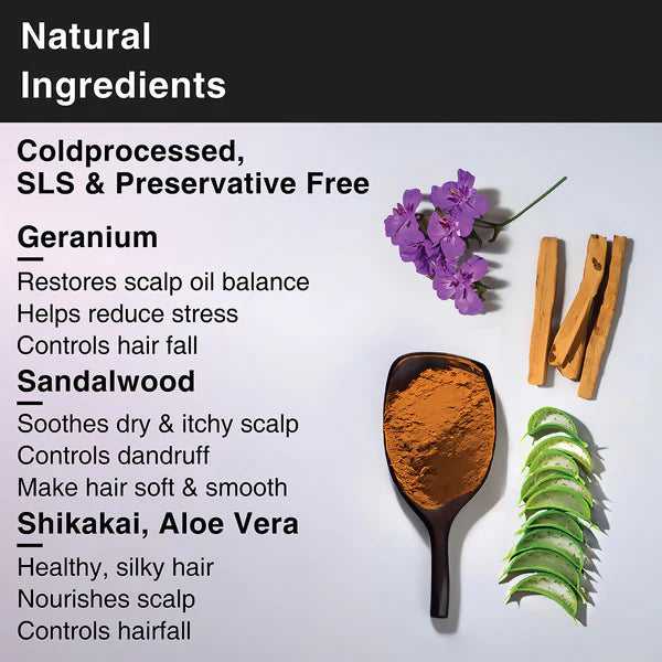 Soulflower Sandalwood Geranium Hair Cleansing Bar