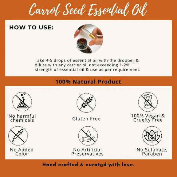 Organicos Carrot Seed Essential Oil - 15 ml