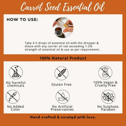Organicos Carrot Seed Essential Oil - 15 ml