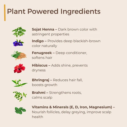Hair Colour Kit - Herbal Hair Dye with Premium grade ingredients for Long-lasting Black Colour