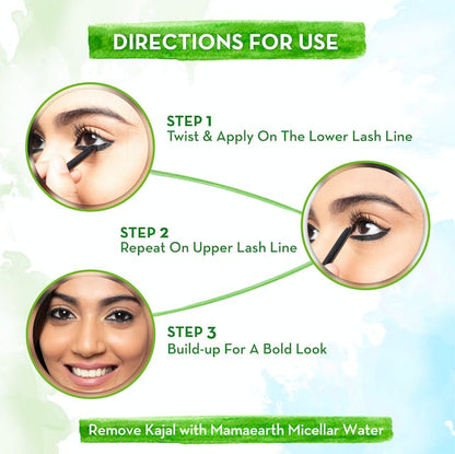 Mamaearth Charcoal Black Long Stay Kajal -0.35 gm
