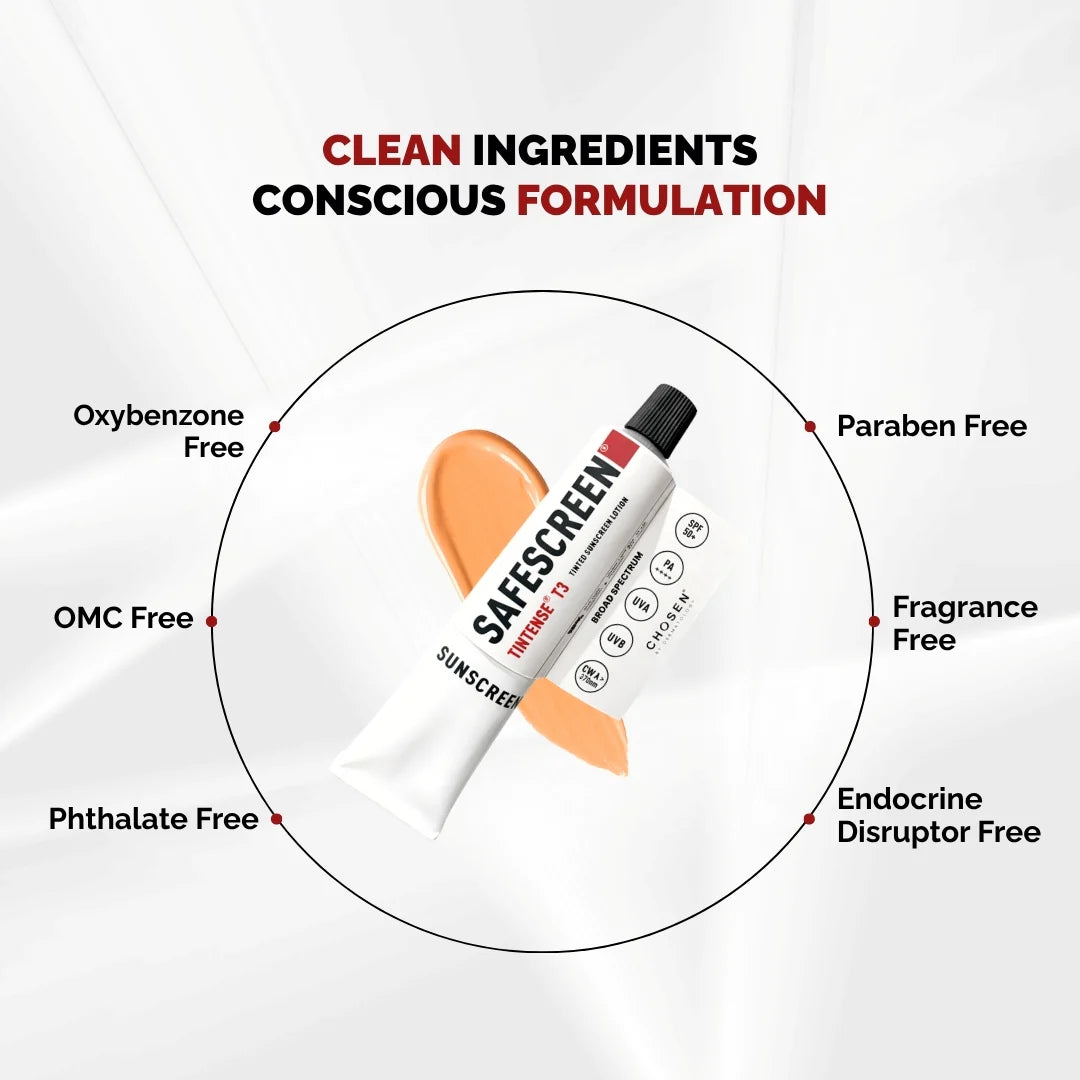 Chosen Tintense Beige Shade Tinted Sunscreen SPF 50+ Pa++++ 6-Hour Water Resistance, No White Cast - 40 ml
