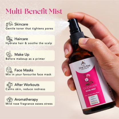 Godavari Rose Mist - 100% Pure Steam Distilled Facial Toner