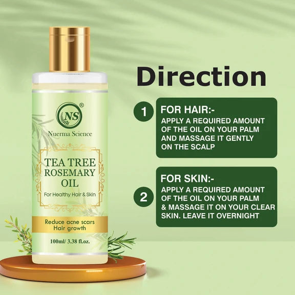 Nuerma Science Tea Tree Rosemary Oil For Healthy Skin & Hair Growth - 100 ml