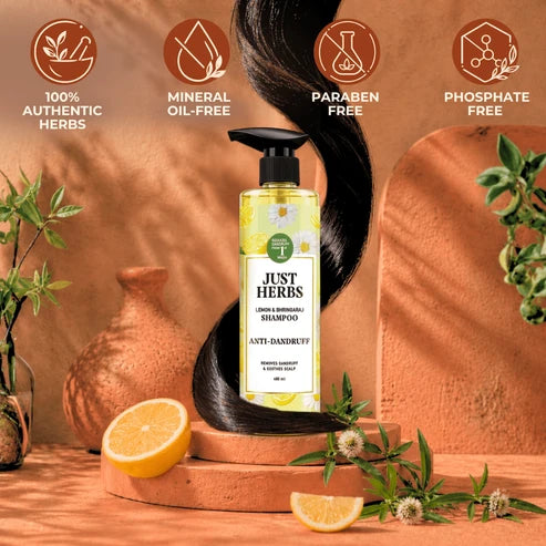 Anti Dandruff Shampoo 480ml | Lemon, Bhringraj & 12 Herbs