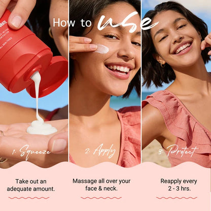 Aqualogica Detan+ Dewy Gel Sunscreen SPF 50+ PA++++ with 2% Kojic-Hyaluron Complex™ & Wild Berries