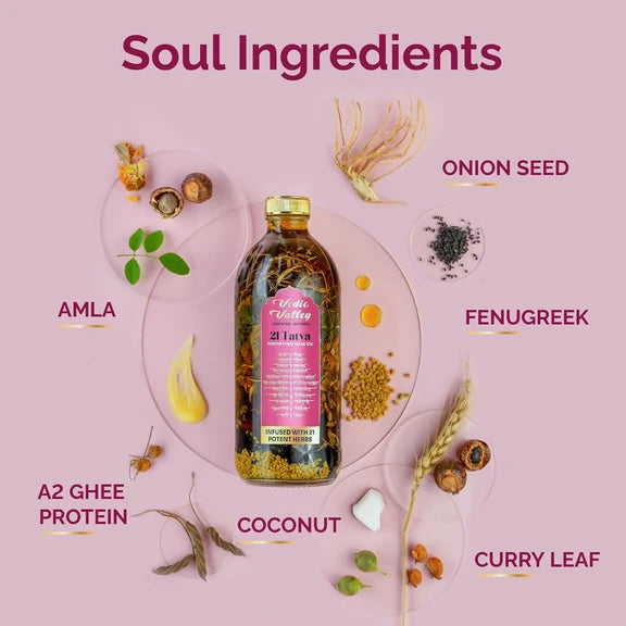 Vedic Valley Ayurvedic 21 Tatva Hair Brew Oil with 21 Herbs & Refill Combo - combo