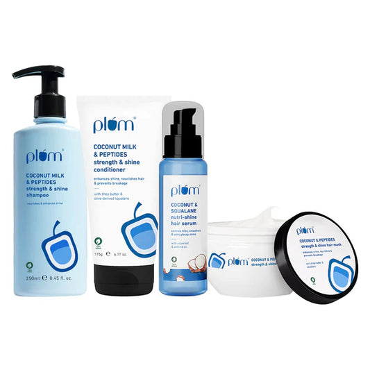 Plum Coconut Milk & Peptides Shampoo, Conditioner, Hair Mask and Hair Serum - combo