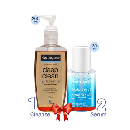 Neutrogena Deep Clean and Hyaluronic Acid Serum Combo - combo