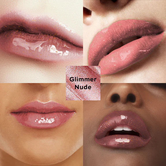 Makeup Revolution Shimmer Bomb Lip Gloss Infused With Vitamin E For Extra Nourishment - Glimmer Nude - 4.5 ml