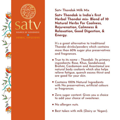 Satv Thandak Herbal Milk Mix - 100 gm
